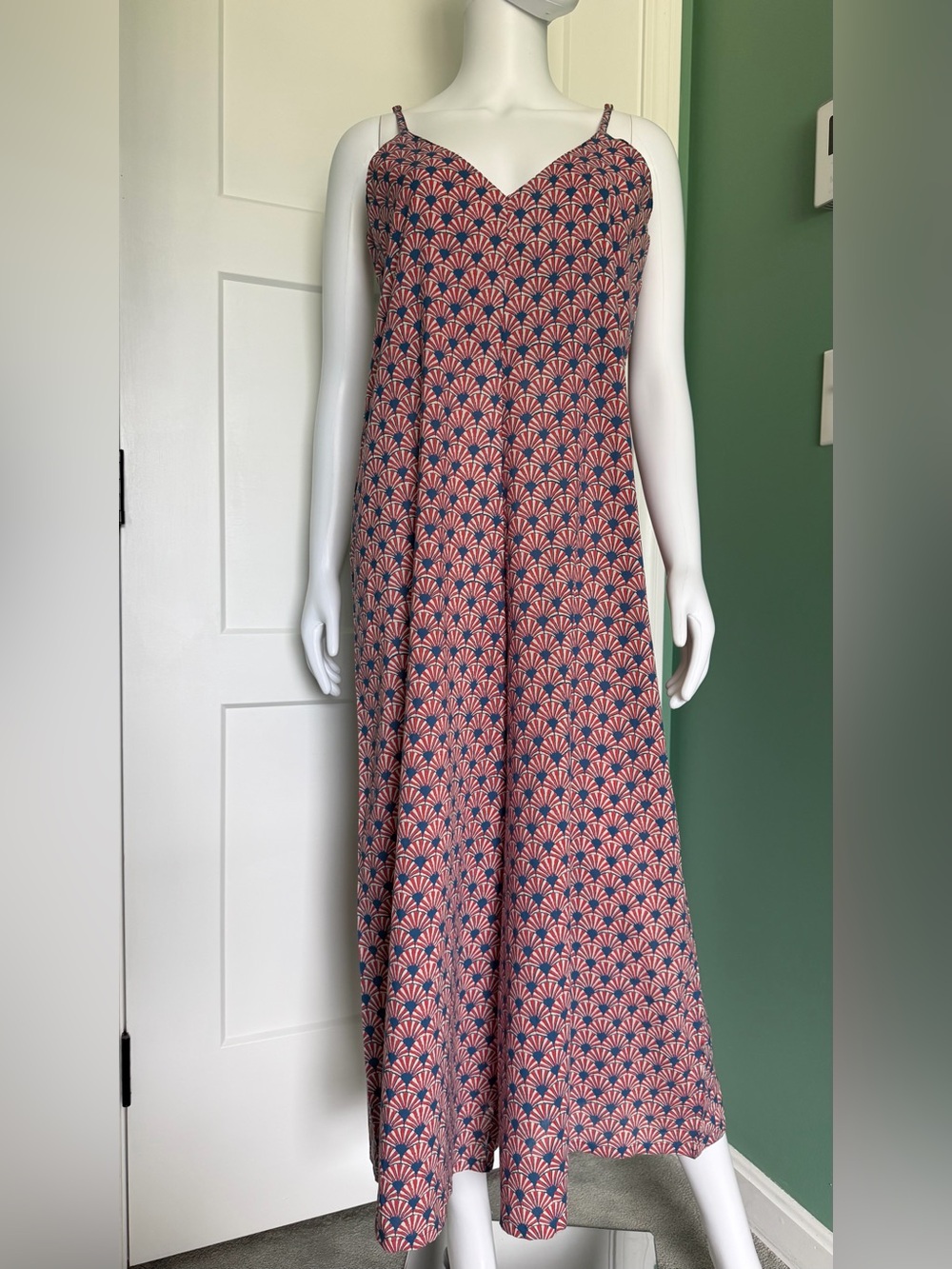 Zen Ethic Sleeveless Yogi Jumpsuit Blue Cruise Pattern